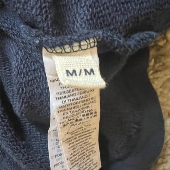 TORY BURCH FRENCH TERRY CHEVRON HOODIE IN TORY NAVY/SNOW WHITE - Picture 7 of 8